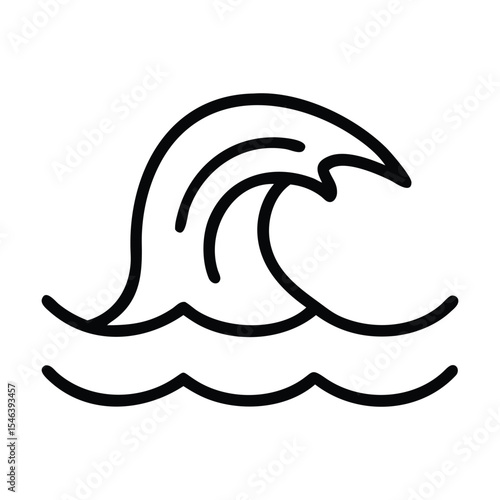 Beach logo design with sea waves and sun | Premium Vector