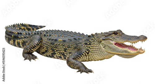 Isolated Alligator on White Background