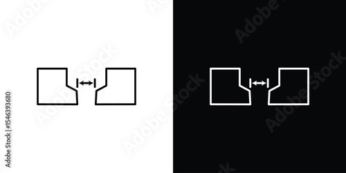 Gap icon in black. flat graphic vector icon