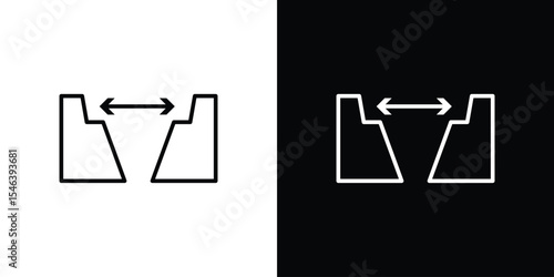 Gap icon in black. flat graphic vector icon