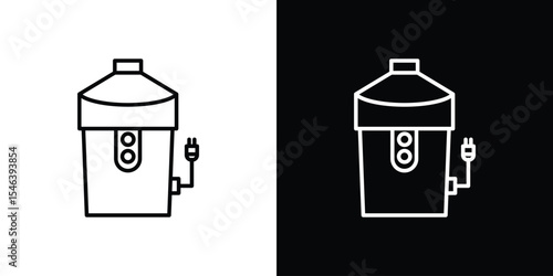 Garbage disposal icon in black. flat graphic vector icon