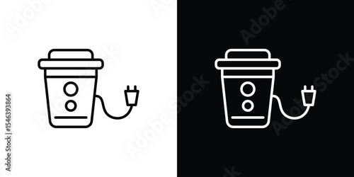 Garbage disposal icon in black. flat graphic vector icon