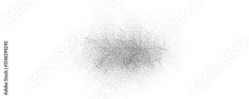 Black paint dust and splashes, coal dust effect, black ground pepper. Design element with grainy texture, abstract background with grainy noise pattern, vector, png. Ash, cinders.