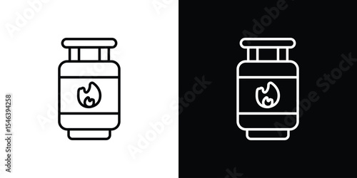 Gas cylinders icon in black. flat graphic vector icon