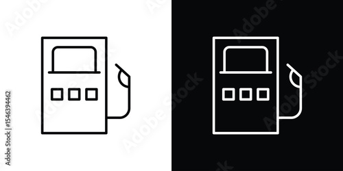 Gas station icon in black. flat graphic vector icon