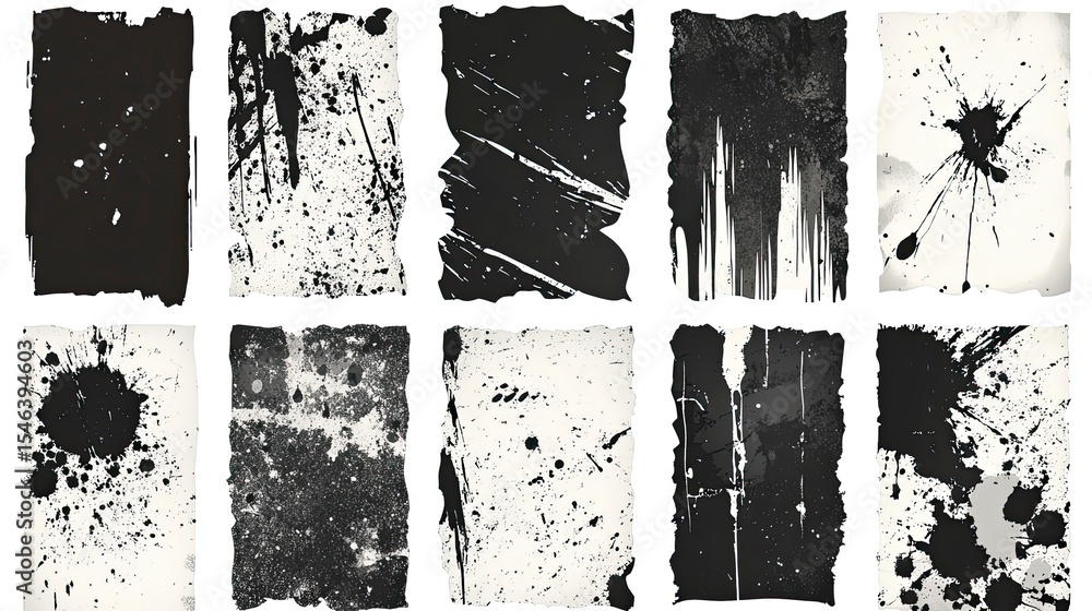 Grunge textures on ripped paper Grunge textures on ripped paper