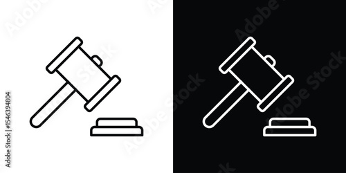 Gavel icon in black. flat graphic vector icon