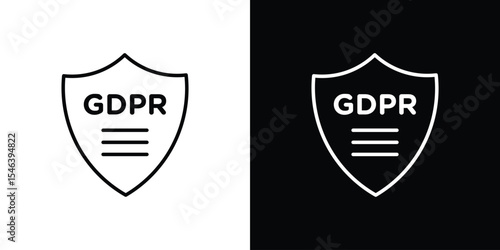 GDPR icon in black. flat graphic vector icon