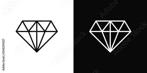 Gem icon in black. flat graphic vector icon