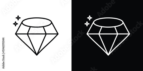 Gemstone icon in black. flat graphic vector icon