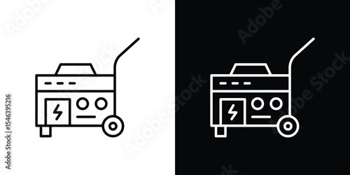 Generator icon in black. flat graphic vector icon