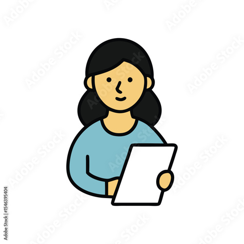 gril with laptop