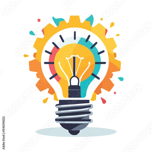 Innovation Gear and Light Bulb Icon