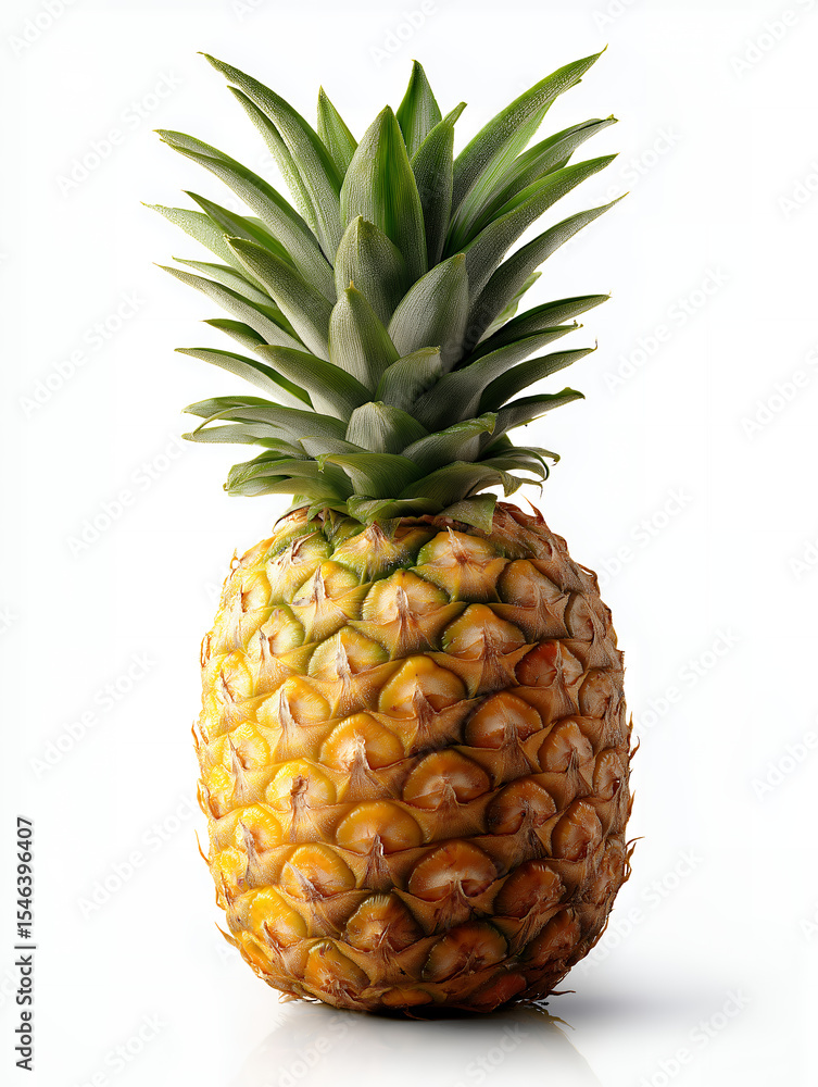Fototapeta premium Whole Pineapple Isolated on White Background