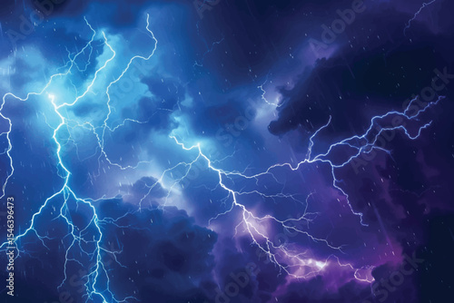 Summer storm bringing thunder, lightnings and rain.