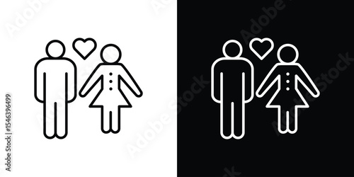 Girlfriend icon in black. flat graphic vector icon