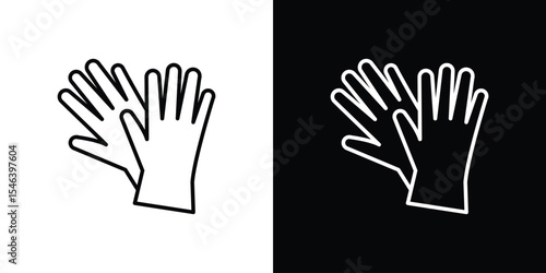Gloves icon in black. flat graphic vector icon