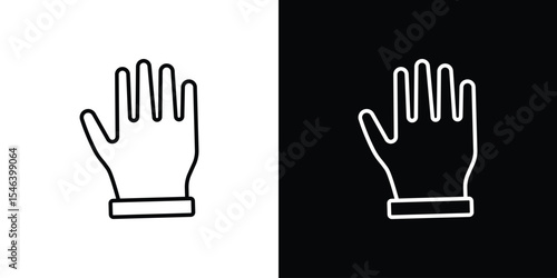 Gloves icon in black. flat graphic vector icon
