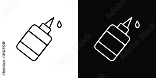 Glue icon in black. flat graphic vector icon