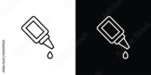Glue icon in black. flat graphic vector icon