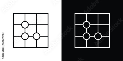 Go game icon in black. flat graphic vector icon