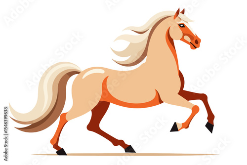Majestic Horse Illustration-Beautiful Palomino Horse with Flowing Mane and Tail-Elegant Horse Art for Design and Creative Projects-Horse Lover's Delight