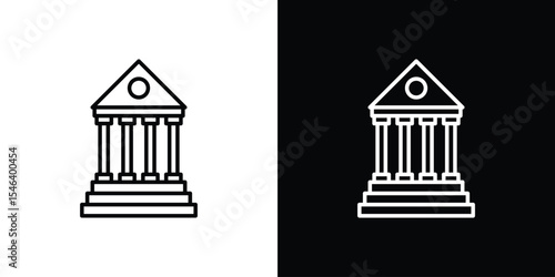 Government icon in black. flat graphic vector icon