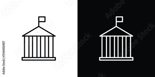Government icon in black. flat graphic vector icon