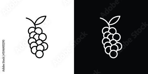 Grape icon in black. flat graphic vector icon