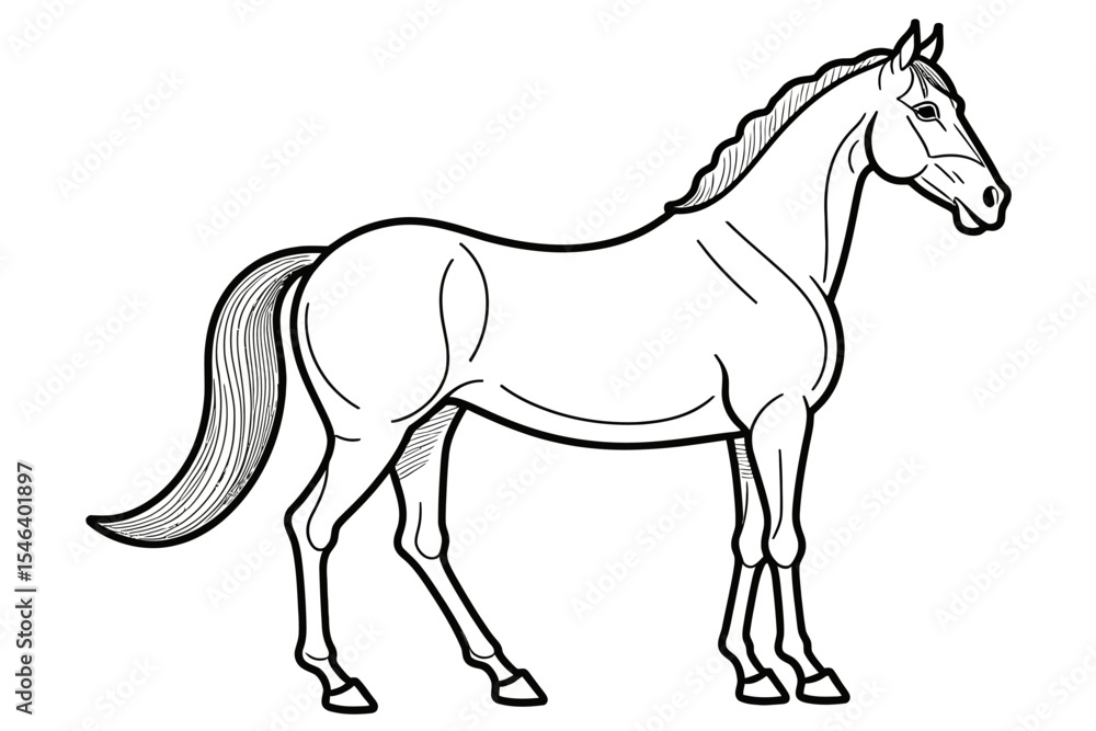 Horse Outline Illustration- Majestic Equine Line Art for Coloring Pages-Black and White Horse Drawing-Ideal for Kids and Adults Coloring Fun-Downloadable Horse Image Horse Outline Illustration- Majestic Equine Line Art for Coloring Pages-Black and White Horse Drawing-Ideal for Kids and Adults Coloring Fun-Downloadable Horse Image