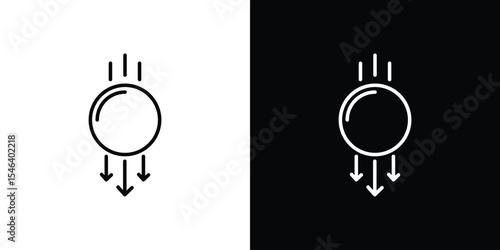 Gravity icon in black. flat graphic vector icon