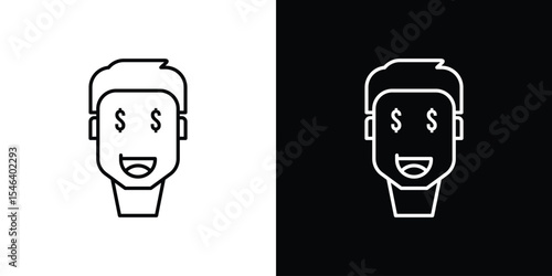 Greed icon in black. flat graphic vector icon