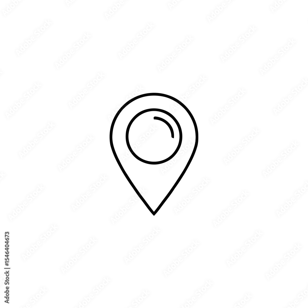 Map location pin outline icon on plain background Map location pin outline icon on plain background