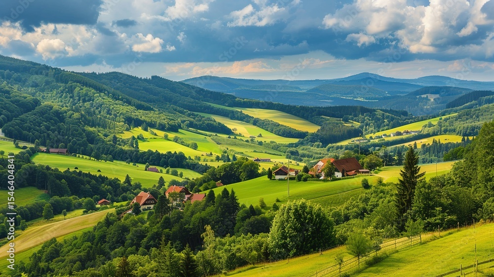 Fototapeta premium Scenery of the Black Forest in Germany: Enchanting Landscapes, Historic Villages, and Natural Wonders in Southern Germany