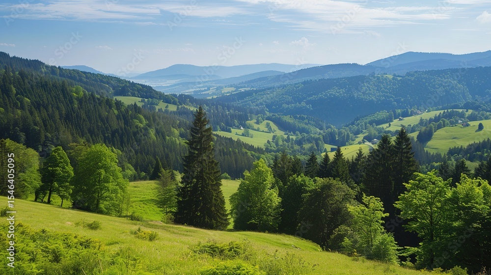 Obraz premium Scenery of the Black Forest in Germany: Enchanting Landscapes, Historic Villages, and Natural Wonders in Southern Germany