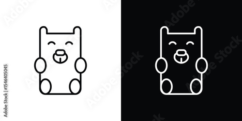Gummy bear icon in black. flat graphic vector icon