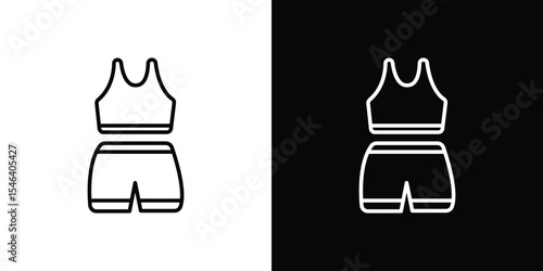 Gym clothes icon in black. flat graphic vector icon