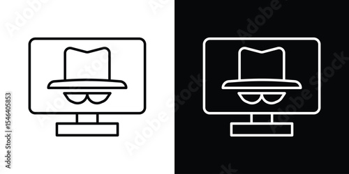 Hacker icon in black. flat graphic vector icon
