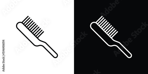 Hair brush icon in black. flat graphic vector icon