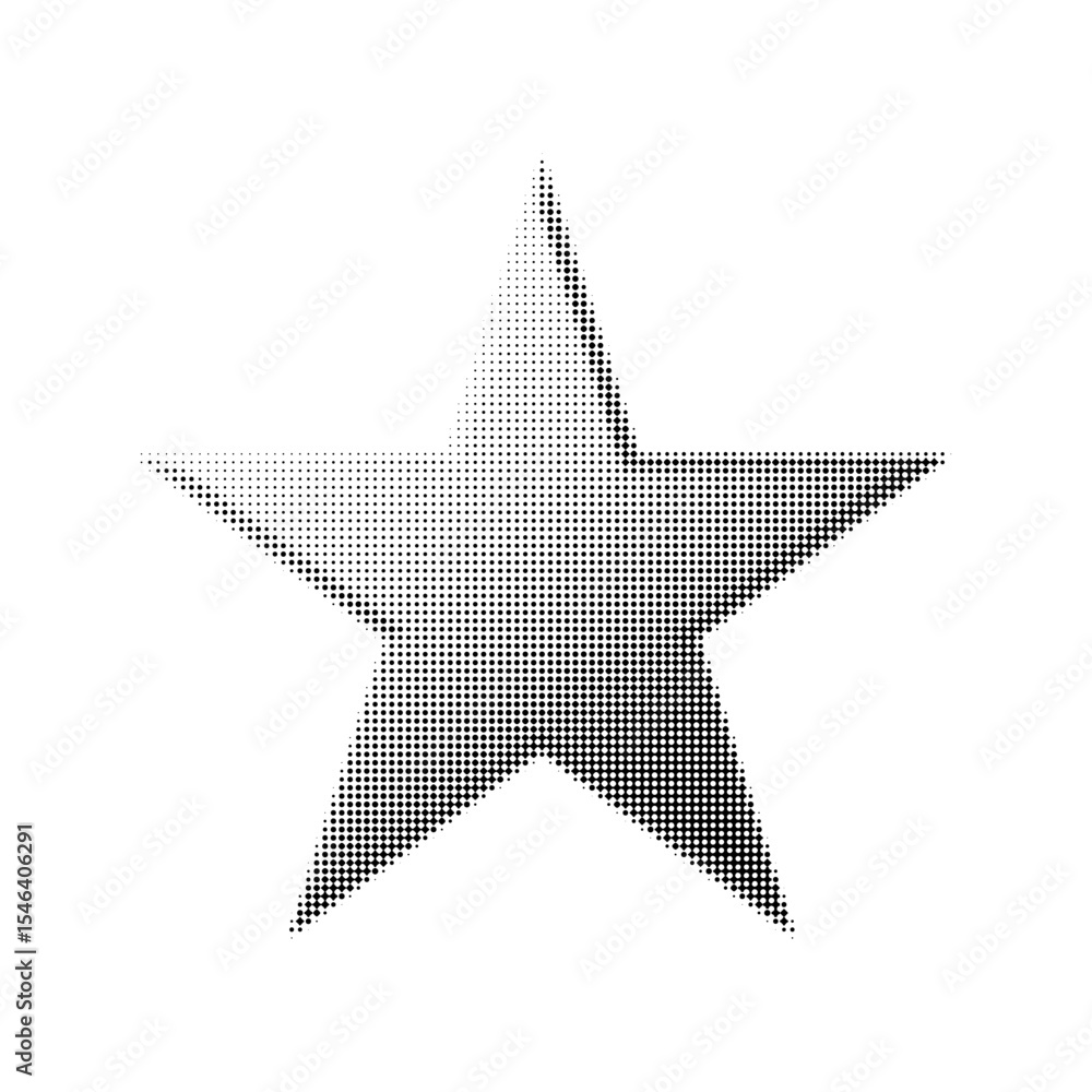 Fototapeta premium This vector illustration features a halftone star pattern, blending modern design with retro flair. Perfect for digital art, graphic design, and trendsetting projects.