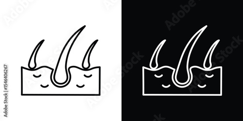 Hair icon in black. flat graphic vector icon