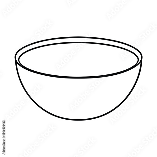 outline drawing of a simple empty bowl vector