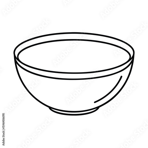 outline drawing of a simple empty bowl vector
