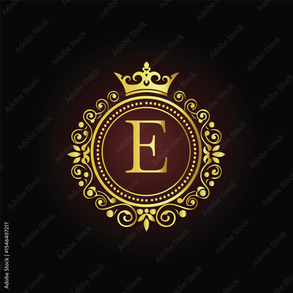 Naklejka premium A golden star symbol, vector illustration of a glowing neon sign for an award badge design LOGO E