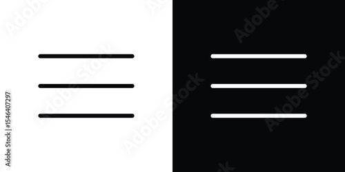 Hamburger menu icon in black. flat graphic vector icon