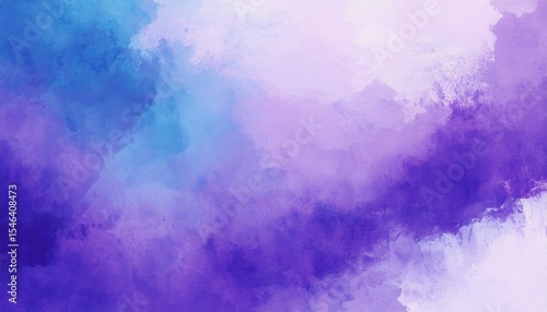 purple watercolor background painting on paper texture pastel purple blue colors in blotches and paint bleed design
