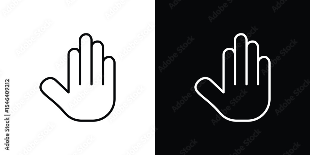 Obraz premium Hand icon in black. flat graphic vector icon