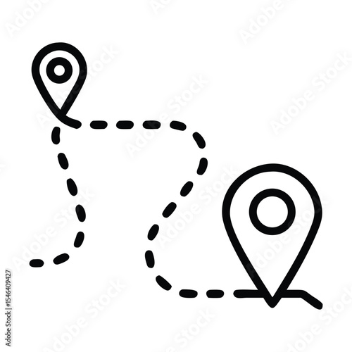 Distance map pin icon isolated vector illustration