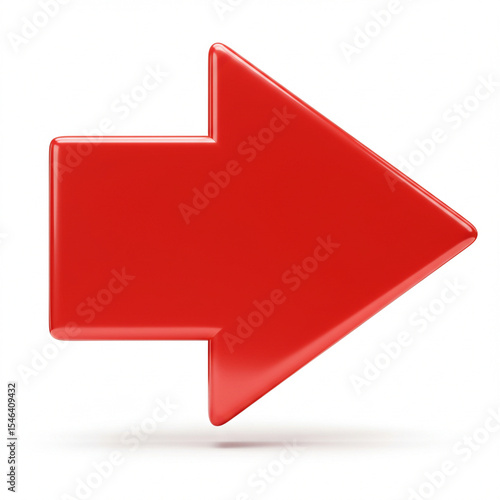 Bold Red Arrow: Directional Graphic for Websites & Presentations isolated  white background