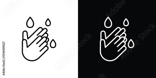 Hand wash icon in black. flat graphic vector icon